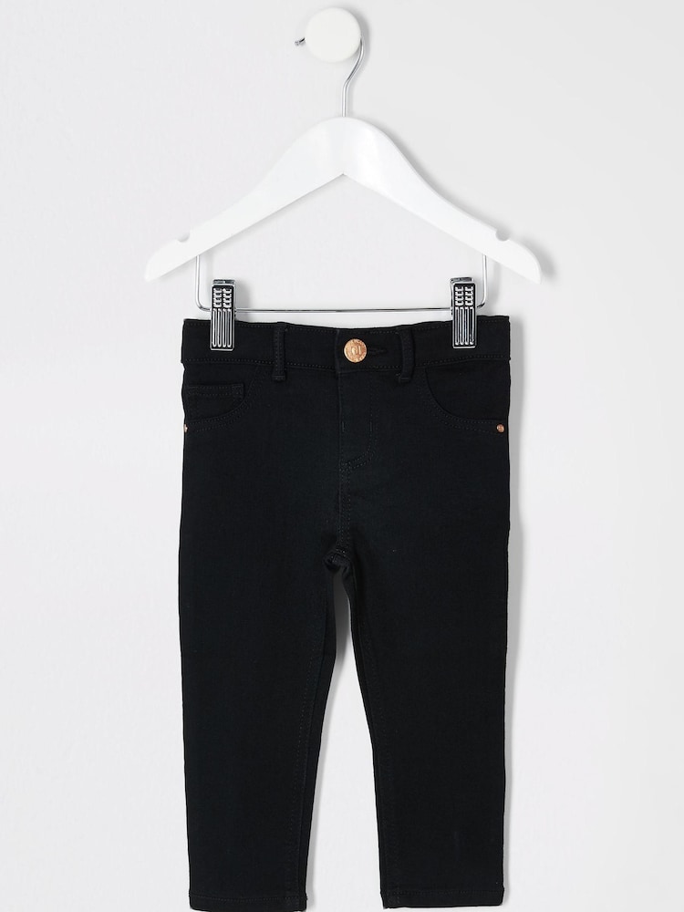 River Island Girls Molly Black Skinny Jeans - Image 1 of 3