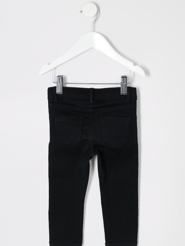 River Island Girls Molly Black Skinny Jeans - Image 2 of 3
