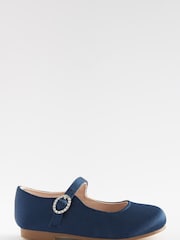 Navy Blue Standard Fit (F) Bridesmaid Collection Mary Jane Occasion Shoes - Image 2 of 3