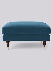 Swoon Blue Charlbury Ottoman Easy Velvet - Petrol Blue Ottoman - Image 1 of 3