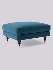 Swoon Blue Charlbury Ottoman Easy Velvet - Petrol Blue Ottoman - Image 2 of 3