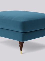 Swoon Blue Charlbury Ottoman Easy Velvet - Petrol Blue Ottoman - Image 3 of 3
