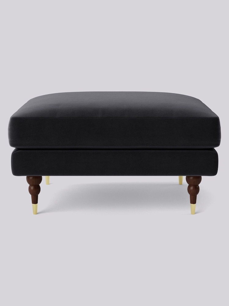Swoon Black Charlbury Ottoman - Image 1 of 3