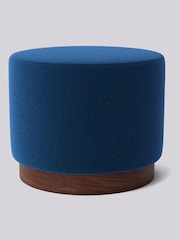 Swoon Soft Wool Midnight Blue Penfold Small Ottoman - Image 1 of 2