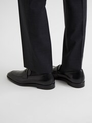 أسود - حذاء سهل اللبس جلد Grafton من Reiss - صورة 3 من 6