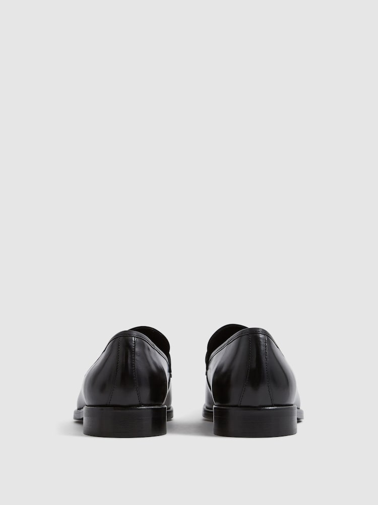 Reiss Black Grafton Leather Saddle Loafers - Image 6 of 6 Reiss Black Grafton Leather Saddle Loafers - Image 6 of 6