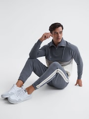 Reiss Airforce Blue Sabre Half Zip Funnel Neck Colourblock Jumper - Image 4 of 6