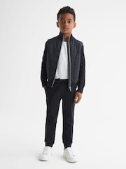Темно-синий - Стеганая куртка на молнии Reiss Trainer Hybrid - Image 1 of 7