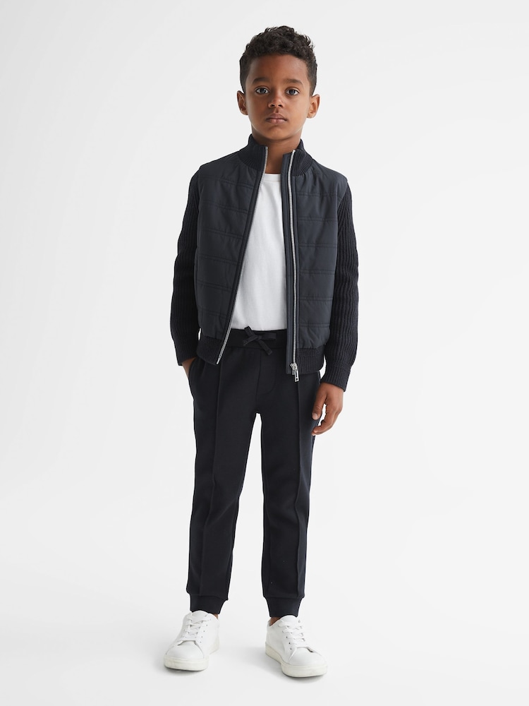 Темно-синий - Стеганая куртка на молнии Reiss Trainer Hybrid - Image 1 of 7