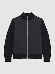 Темно-синий - Стеганая куртка на молнии Reiss Trainer Hybrid - Image 2 of 7