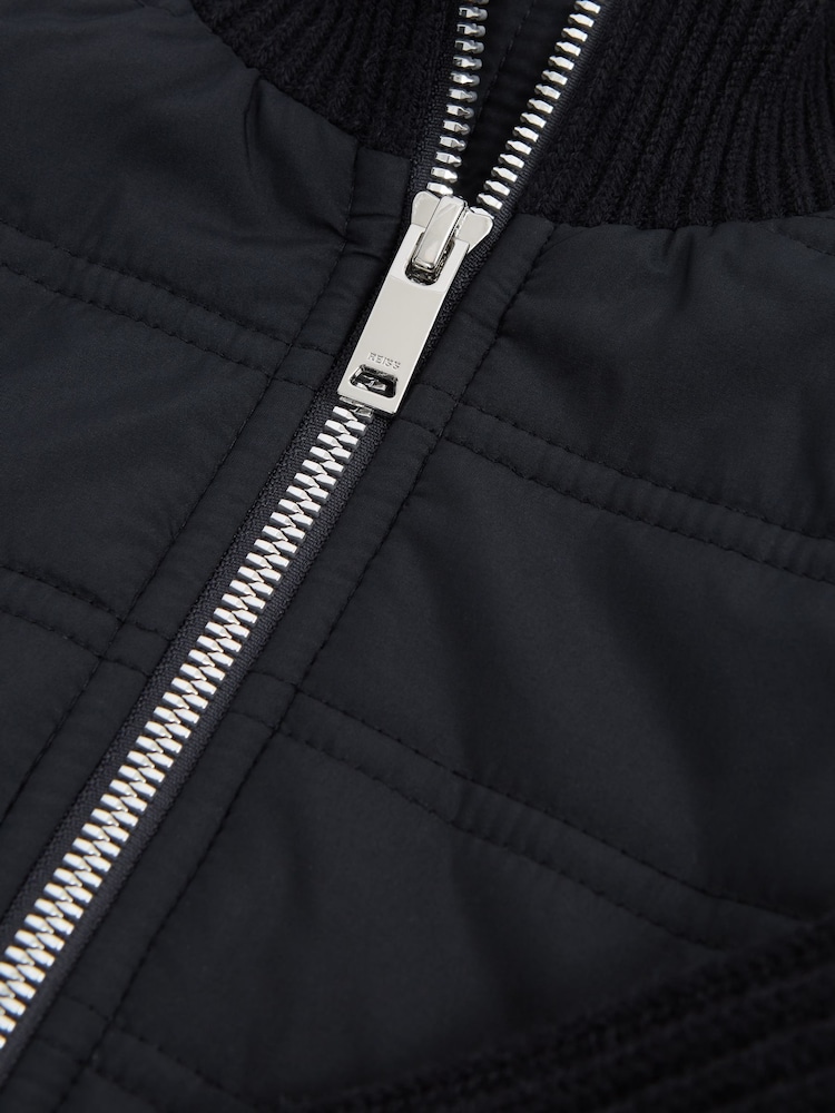 Темно-синий - Стеганая куртка на молнии Reiss Trainer Hybrid - Image 7 of 7