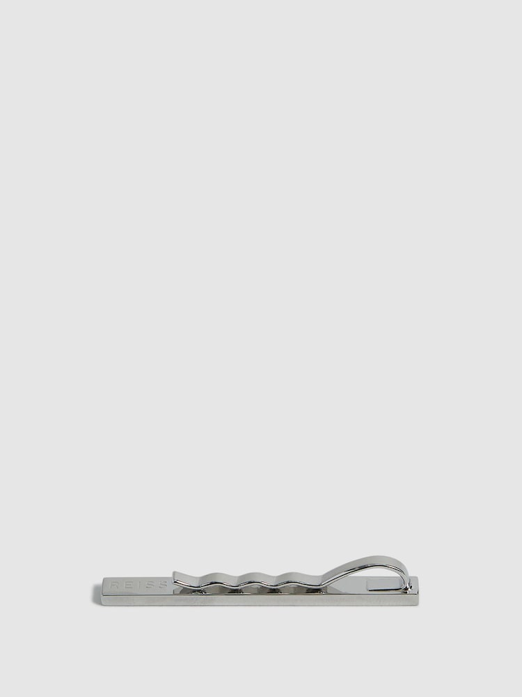 Reiss Silver Ardley Stone Insert Tie Bar - Image 3 of 4