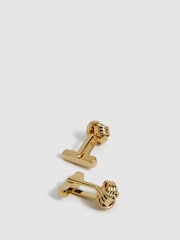 Reiss Gold Callum Knot Cufflinks - Image 3 of 6