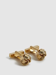 Reiss Gold Callum Knot Cufflinks - Image 6 of 6