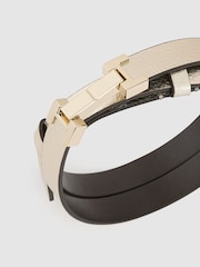 Dorado - Cinturón tipo bisagra con forma de cuadrado en cuero Hayley de Reiss - Imagen 4 de 6