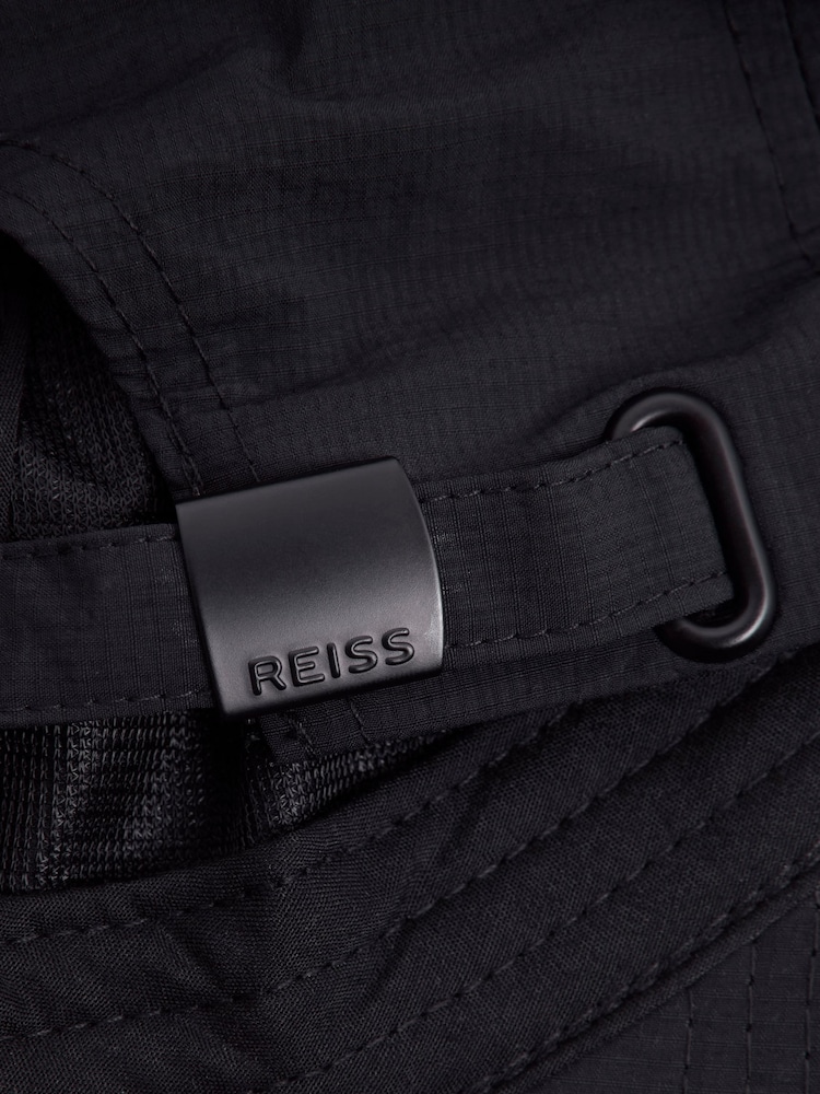 Reiss Black Fento Ripstop Baseball Cap - Image 5 of 5