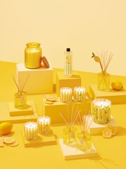 Lemon & Bergamot 100ml Fragranced Reed Diffuser - Image 3 of 4