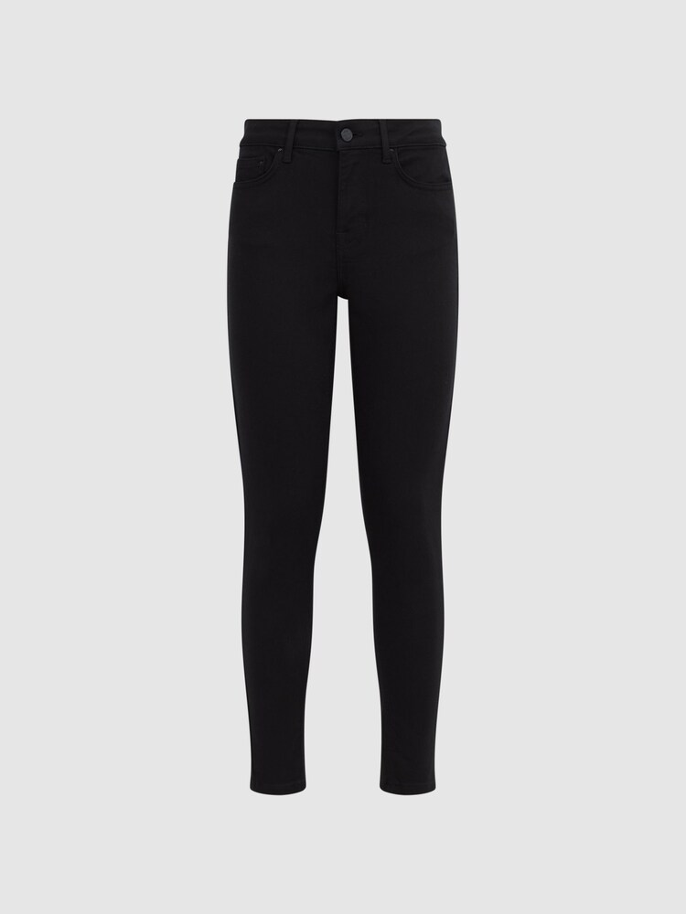 Reiss Black Lux Petite Mid Rise Skinny Jeans - Image 2 of 11
