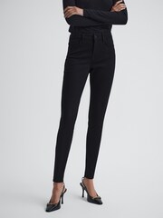 Reiss Black Lux Petite Mid Rise Skinny Jeans - Image 3 of 11