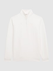 Reiss White Roman Castore Zip Neck Bonded Polo - Image 2 of 7