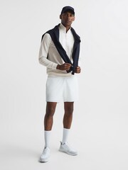 Reiss White Roman Castore Zip Neck Bonded Polo - Image 3 of 7