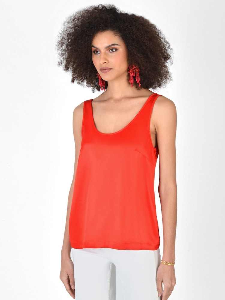 Ro&Zo Orange Satin Cami Top - Image 1 of 1