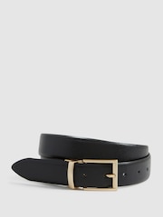 Reiss Black Ricky Reversible Leather Belt - Image 1 of 5
