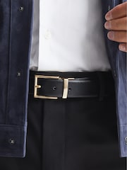Reiss Black Ricky Reversible Leather Belt - Image 3 of 5