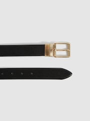 Reiss Black Ricky Reversible Leather Belt - Image 4 of 5