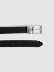 Reiss Black Ricky Reversible Leather Belt - Image 4 of 5