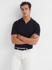 Reiss Navy/Black Aldwych Reversible Leather And Suede Belt - Image 3 of 7