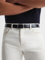 Reiss Navy/Black Aldwych Reversible Leather And Suede Belt - Image 4 of 7