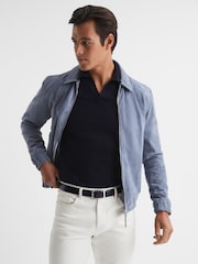 Reiss Navy/Black Aldwych Reversible Leather And Suede Belt - Image 5 of 7