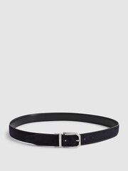 Reiss Navy/Black Aldwych Reversible Leather And Suede Belt - Image 7 of 7