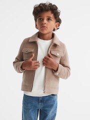 Reiss Camel Peridoe Junior Wool Trucker Jacket - Image 1 of 7