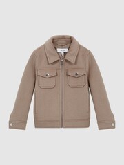 Reiss Camel Peridoe Junior Wool Trucker Jacket - Image 2 of 7