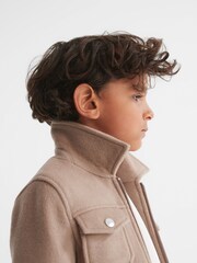 Reiss Camel Peridoe Junior Wool Trucker Jacket - Image 3 of 7
