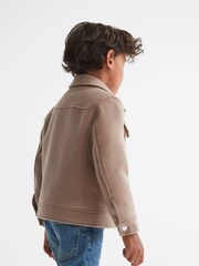 Reiss Camel Peridoe Junior Wool Trucker Jacket - Image 6 of 7