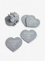 Set of 4 Grey Bunny Rabbit Set of 4 Coasters - Image 3 of 4