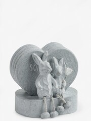 Set of 4 Grey Bunny Rabbit Set of 4 Coasters - Image 4 of 4