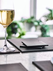 Set of 4 Black Reversible Faux Leather Placemats and Coasters Set - Image 3 of 4