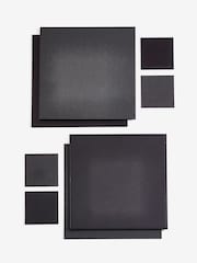 Set of 4 Black Reversible Faux Leather Placemats and Coasters Set - Image 4 of 4