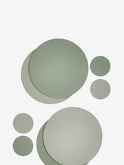 Set of 4 Sage Green Reversible Faux Leather Placemats and Coasters Set - Image 2 of 3