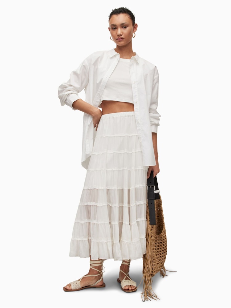 AllSaints White Eva Skirt - Image 1 of 6