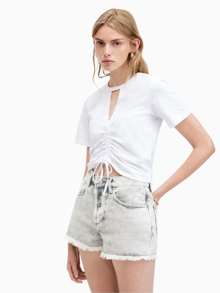 AllSaints White 100% Cotton Gigi T-Shirt - Image 2 of 6
