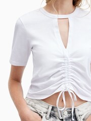 AllSaints White 100% Cotton Gigi T-Shirt - Image 4 of 6
