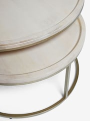 Light Colton Mango Wood Nest of 2 Round Coffee Table - Image 4 of 4