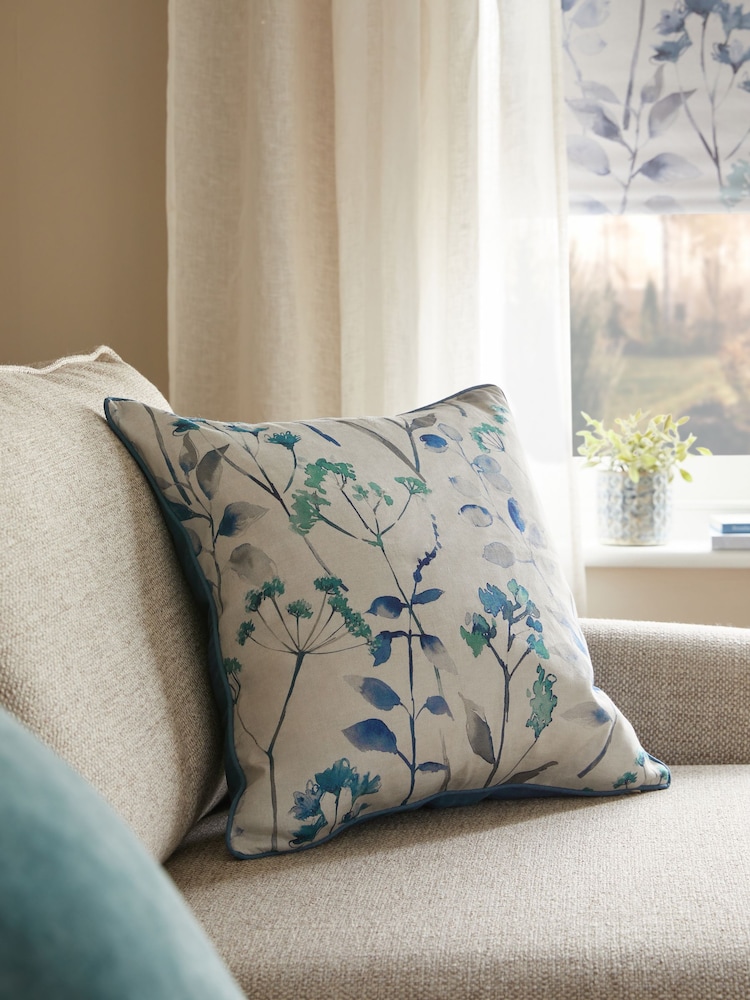 Blue Isla Floral Cushion - Image 1 of 4