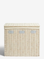 Cream Wicker Laundry Sorter Basket - Image 5 of 5