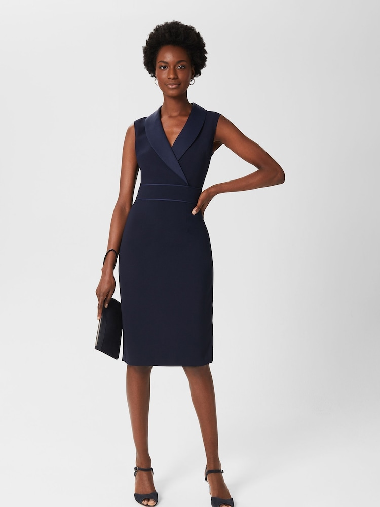 Hobbs Blue Kara Tux Dress - Image 1 of 4 Hobbs Blue Kara Tux Dress - Image 1 of 4
